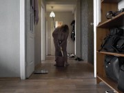 Big saggy tits mature BBW MILF housewife cleans the apartment. 1/16