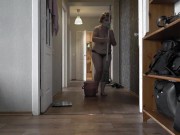 Big saggy tits mature BBW MILF housewife cleans the apartment. 6/16