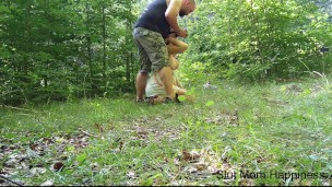 Big black dildo training