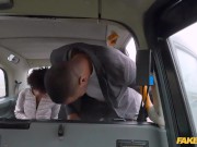 Fake Taxi Ebony babe with small boobs getting fucked by two big fat dicks 1/16