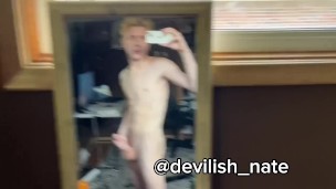 Jacking my cock in the mirror (clip)