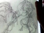 One Hot Mess Line Art Timelapse by Drenched The Facial Artist