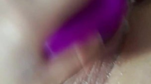 bitch masturbates with her dildo