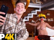 SHAME4K. Stiff penis and balls full of cum is the best birthday gift for hungry woman