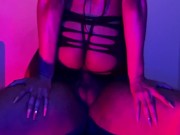 Cute Petite Ebony Bounces On Huge BBC - Daddy Dame