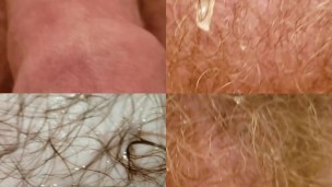 4 Closeup Shots of Belly Button, Penis and Cum in Multi Cam