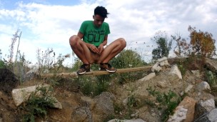 Middle eastern twink outdoor - cumshot on hand