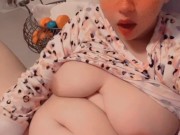 Chubby alternative Egirl plays with her fat tight pussy