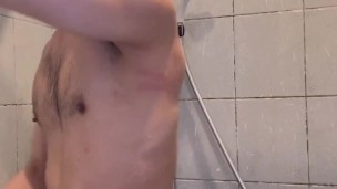Asian boy showering. Daily vlog