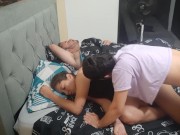 Lesbaian step sister rides me like no one else does 1/16