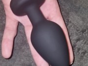 18yo virgin tries to fit vibrating butt plug in but struggles 2/16