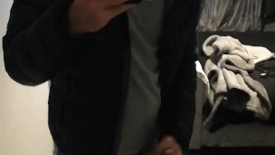 Chav lad cums in the mirror