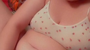 Cute chubby fairy slut plays with her fat tight pussy