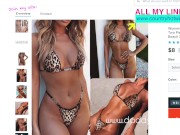 Sexy blonde trophy hotwife full nude sexy bikini try on in leopard print | DADDYSCOWGIRL 3/16