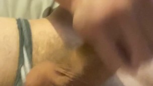 Hung stud jerking off in panties