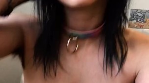 sexy goth on the toilet