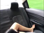 Lesbian eats her girlfriend's pussy in the uber 13/16
