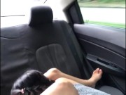 Lesbian eats her girlfriend's pussy in the uber 15/16