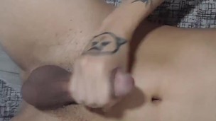 Tattoed Teen Cumshot Masturbating