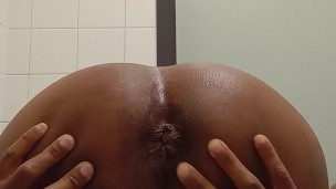 Ass check in public bathroom