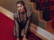 WOWGIRLS Beautiful Ukrainian model Alissa Foxy taking off her pantyhose and playing with her pussy 5/16