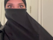 Hijabi in leather was fucked in mouth and pussy 3/16