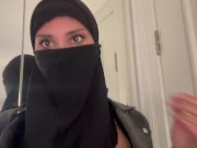 Hijabi in leather was fucked in mouth and pussy 8/16