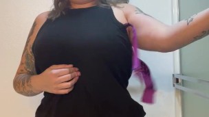 BBW stepmom MILF 420 smokes and strips for you POV