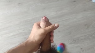 Solo play with my rainbow socks on my feet