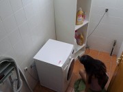 Horny Married Mom Fucks the Handyman on The Laundry Machine 7/16