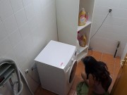 Horny Married Mom Fucks the Handyman on The Laundry Machine 8/16