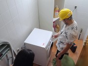 Horny Married Mom Fucks the Handyman on The Laundry Machine 9/16