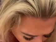 FULL VIDEO ON MY OnlyFans - Teen sucks on daddy’s rock hard cock - LOUD / SLOPPY BLOWJOB 🤤 4/16