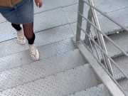 we take a blowjob break in college and i cum on her pantyhose 3/16