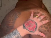 ebony bbw step mom riding WHITEBOISWAG219 big dick like a stallion 14/16