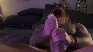 Muscled Hunk moaned intensely while having a huge cum shot