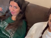 Пригласили с другом малышек на бутылочку вина и устроили групповуху 3/16