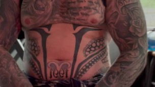 Trying to hold back the moans of pleasure he feel while jerking off his big dick