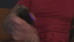 Hot buff guy intensely fucks his 9 inch dick with his favorite sex toy
