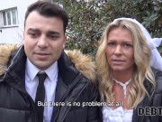 DEBT4k. Pretty blonde enjoys sex with loan shark in front of her groom 5/16
