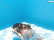 Petite teen Ivi Rein endures the free naked swimming 11/16