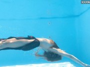 Petite teen Ivi Rein endures the free naked swimming 5/16