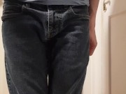 Soaking jeans with lots of pee - Screenshot 5 of 16 - Diaper Boy