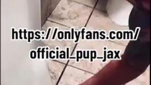 Gas station public nudity urinal play piss