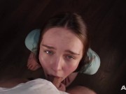 Slobbery blowjob from a cute girl in a short dress 4/16