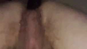 Doggy on black dildo