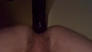 Doggystyle on black dildo