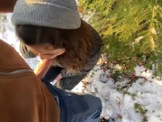 PETITE RANDONNEUSE ME SUCE DANS LES BOIS SOUS LA NEIGE 16/16