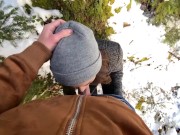 PETITE RANDONNEUSE ME SUCE DANS LES BOIS SOUS LA NEIGE 7/16