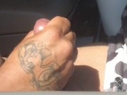 On spring break I catch my friend masturbating and flashing his cock In public and my pussy gets wet